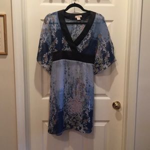 Gracia Floral Silk Tie Kimono-Style Dress